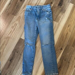 Good American Light Blue Distressed Skinny Jeans